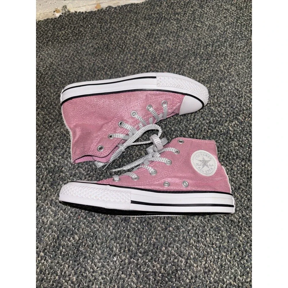 Converse Chuck Taylor All Star Disco Easy On High Top Sneaker US 1 Pink Glitter